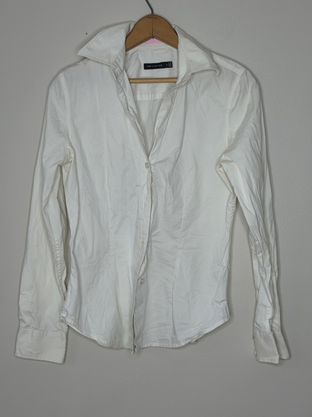 The Limited White Button-Down Women's Shirt - Fitted Collar